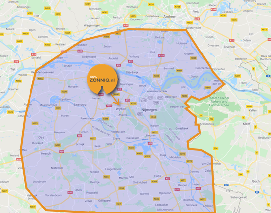 locatie kaart - 100% Zonnig